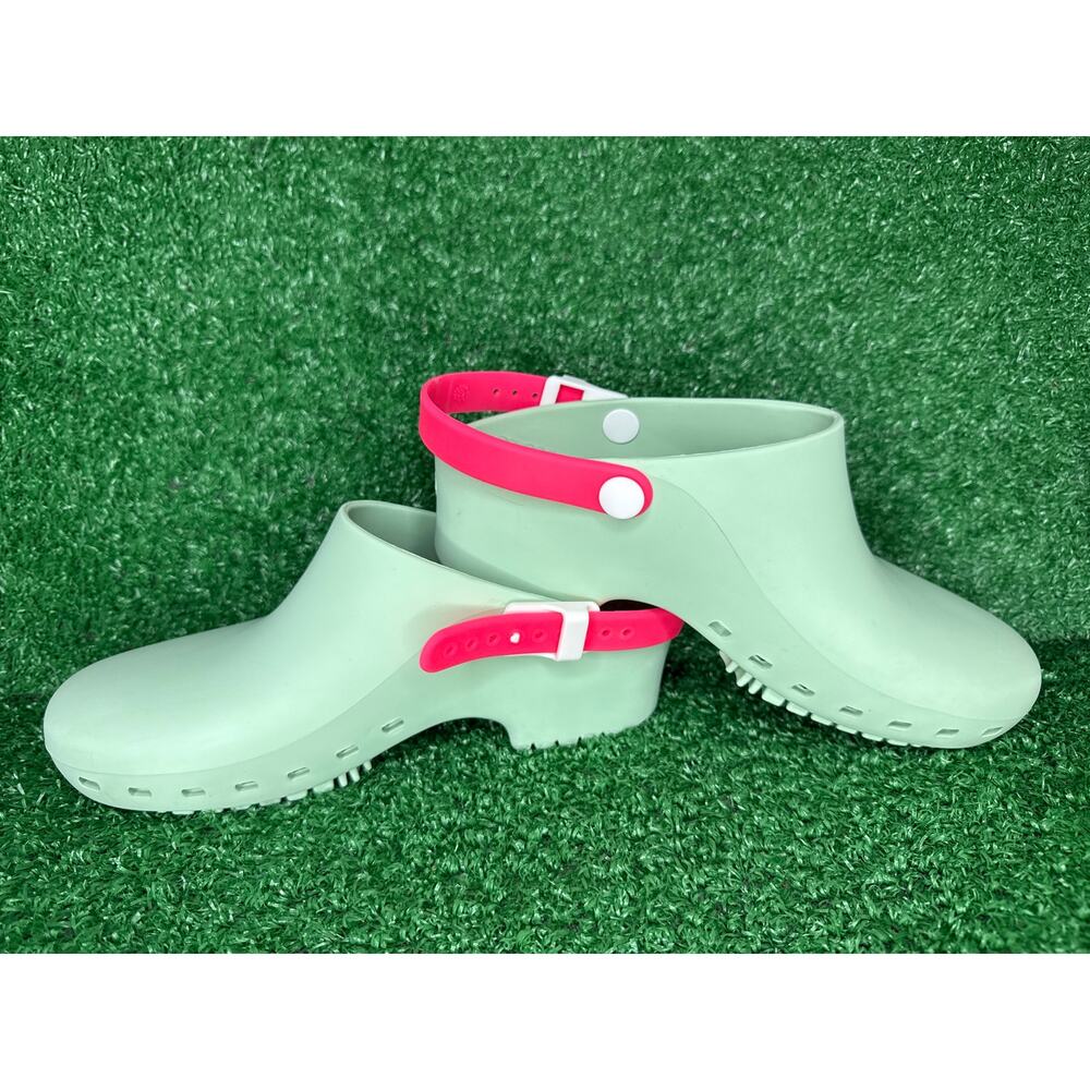 Calzuro Bihos Nursing Clogs Pistachio Green Pink Strap 37-38 EU W 8-8.5 - Picture 3 of 8